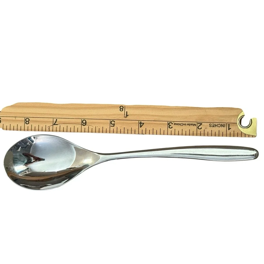 Nambe‎ Bend 3 Piece Stainless Steel Serving Set Spoon Slotted Spoon Meat Fork